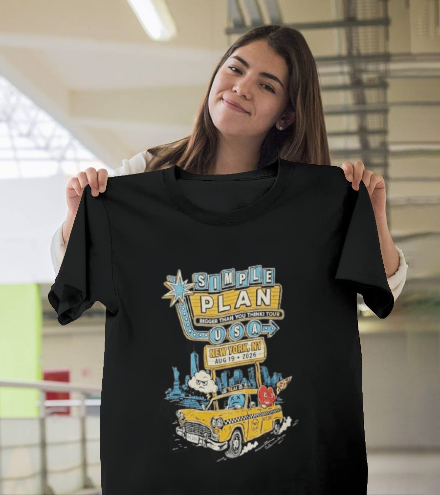 Simple Plan Bigger Than You Think Tour 2026 USA New York Event August 19 Capital One City Parks Foundation SummerStage Taxi T-Shirt