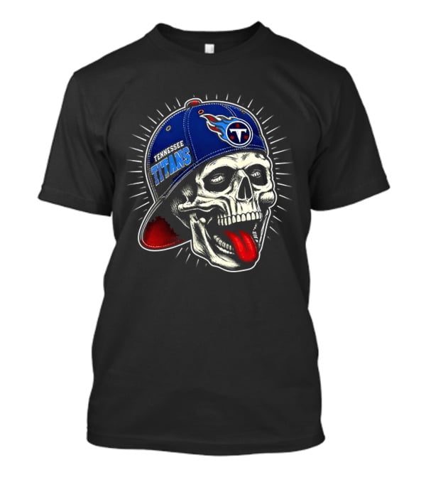 Tennessee Titans Skull Cap Logo Tongue Out T-Shirt