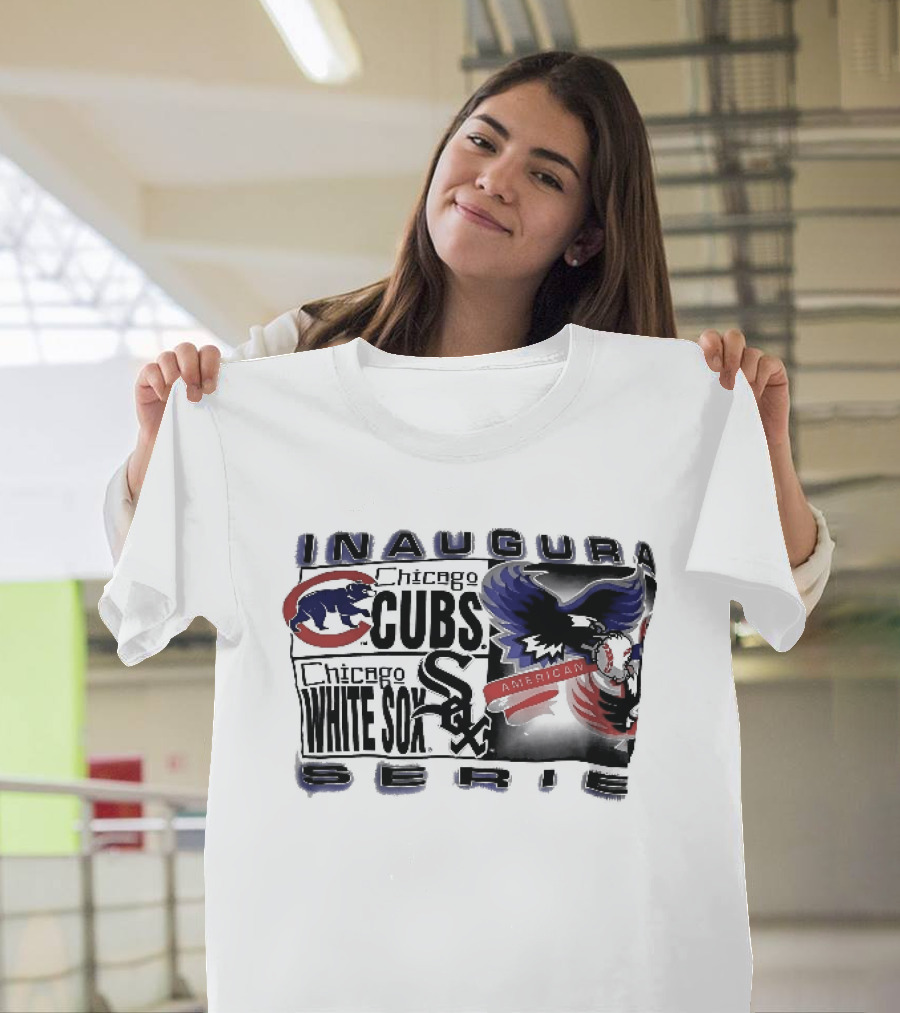 Inaugural American Series Chicago Cubs White Sox Eagle Baseball T-Shirt