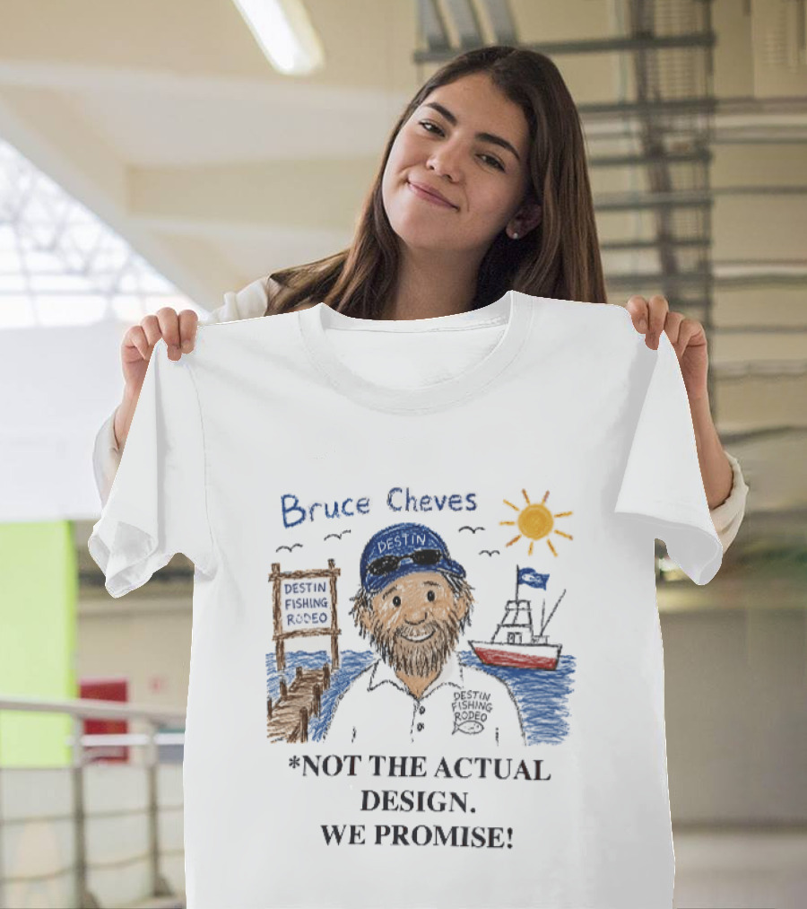 Destin Fishing Rodeo Bruce Cheves Cartoon Caricature Boat Sun Dock T-Shirt
