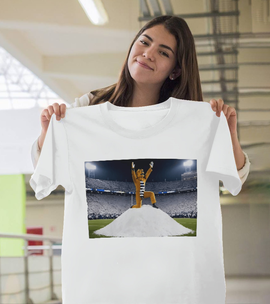 Penn State Nittany Lions Snow Mountain Mascot Celebration Stadium Scene T-Shirt