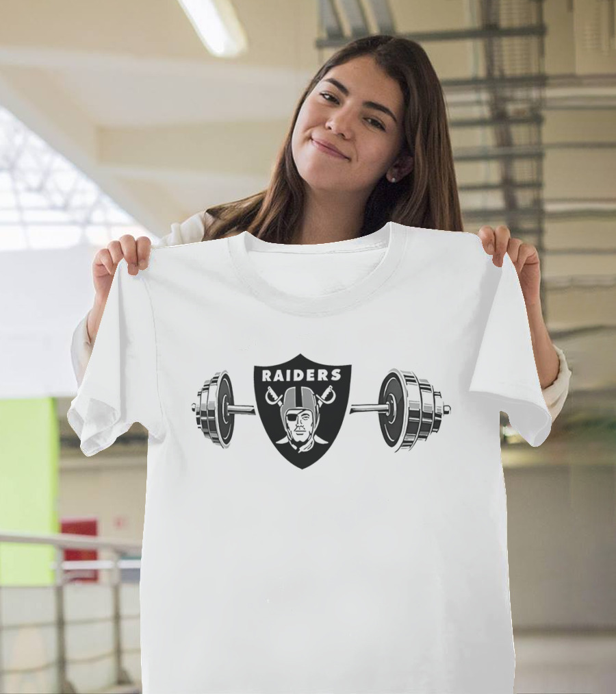 Las Vegas Raiders 2026 Barbell Fitness Fan Gear T-Shirt