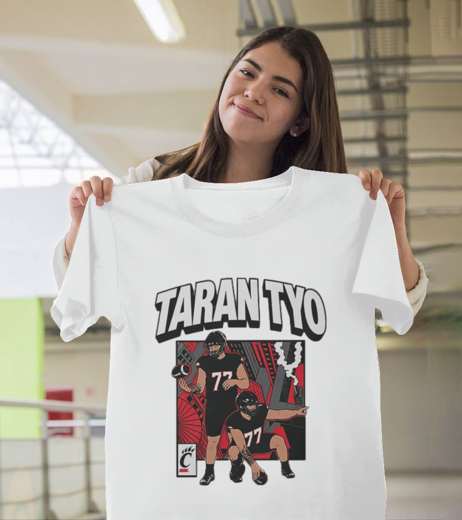 Taran Tyo Cincinnati Bearcats Football Players Number 77 T-Shirt