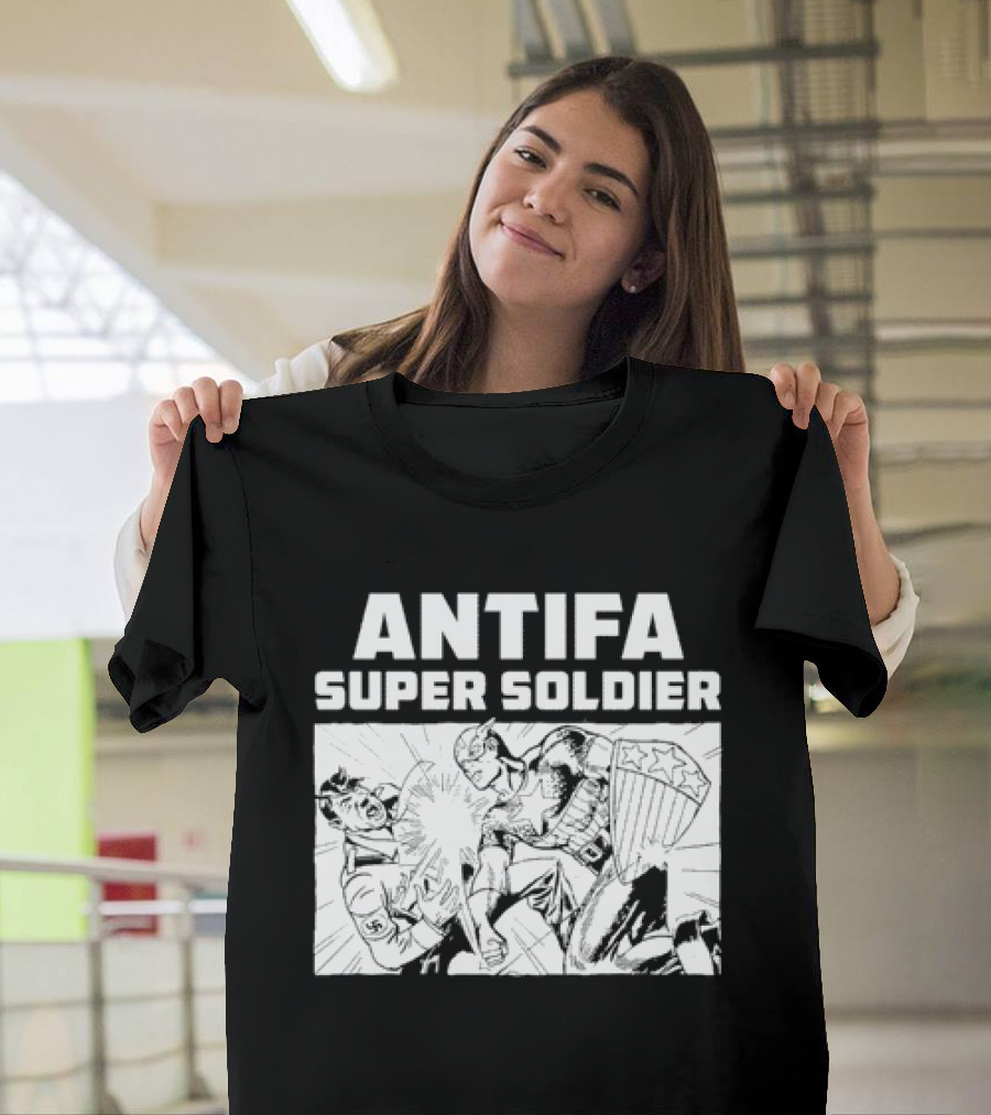 ANTIFA Super Soldier Punching Hitler Captain America T-Shirt