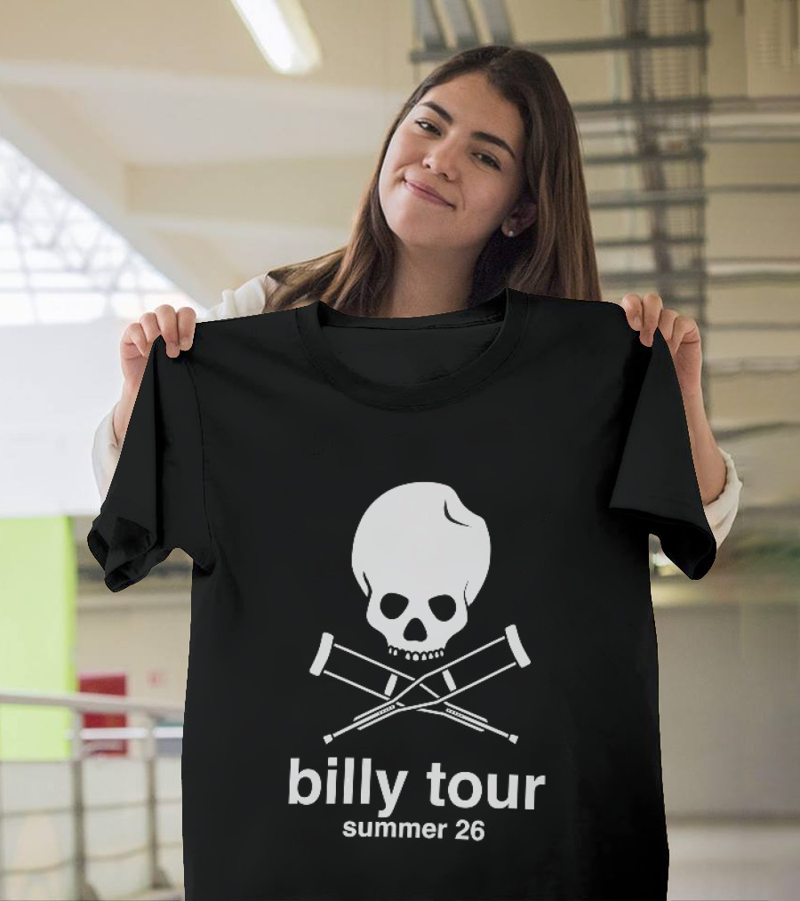 Billy Tour Summer 26 Skull And Crossed Crutches T-Shirt
