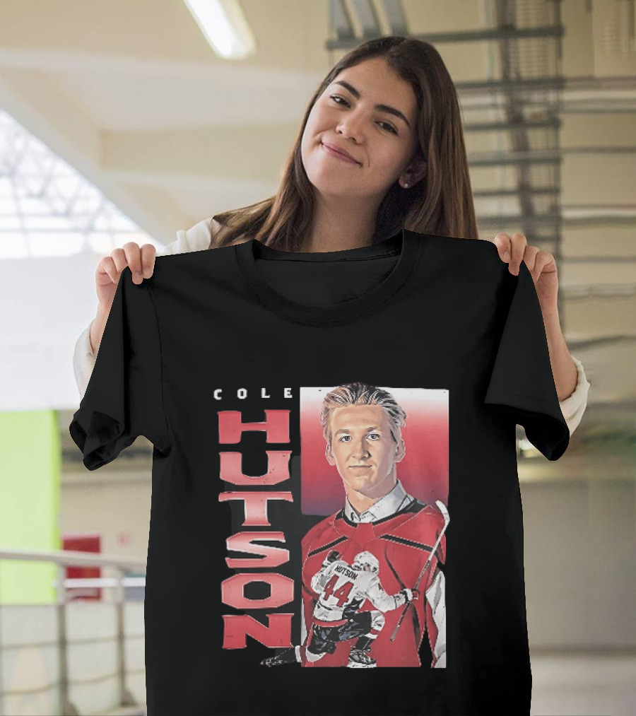 Cole Hutson Ice Hockey Player Red Jersey Number 44 Celebration T-Shirt