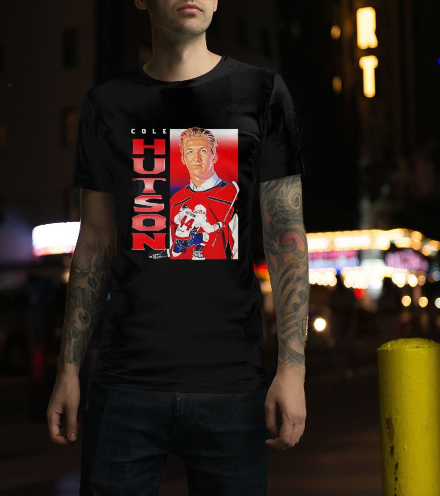 Cole Hutson Washington Capitals Vertical NHL Hockey 44 T-Shirt
