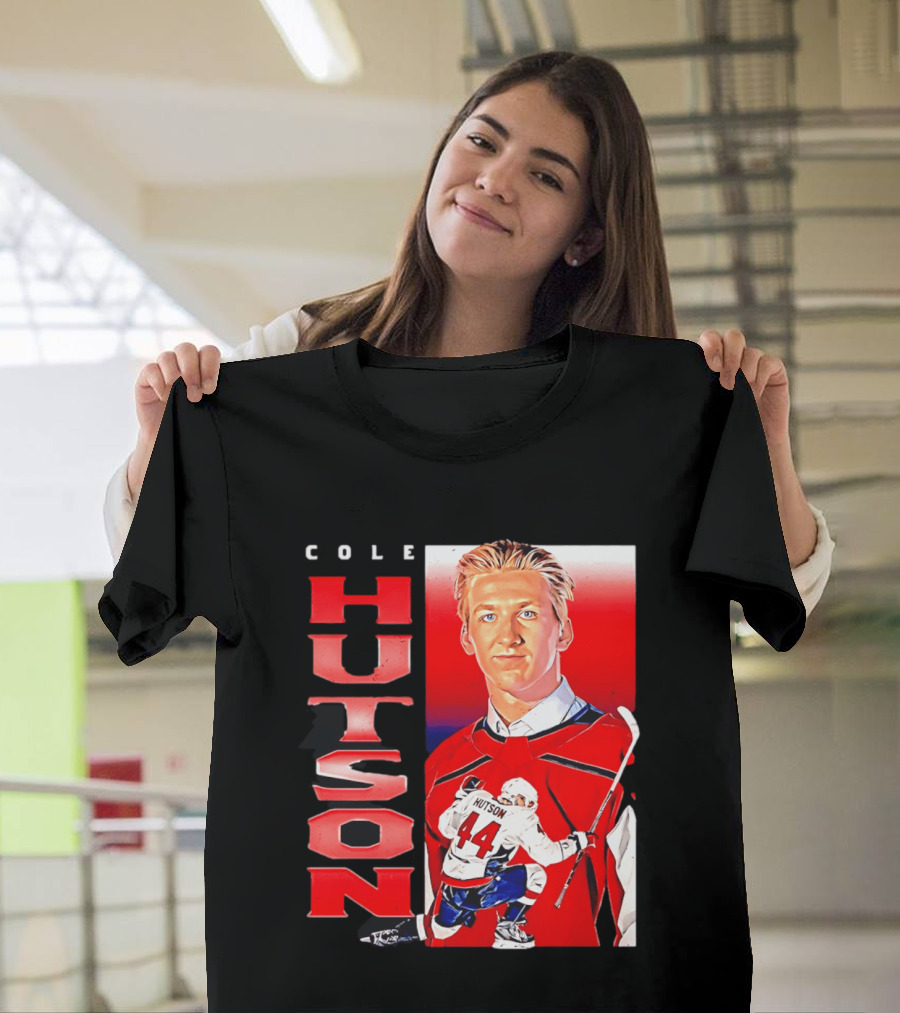 Cole Hutson Washington Capitals Vertical NHL Hockey 44 T-Shirt