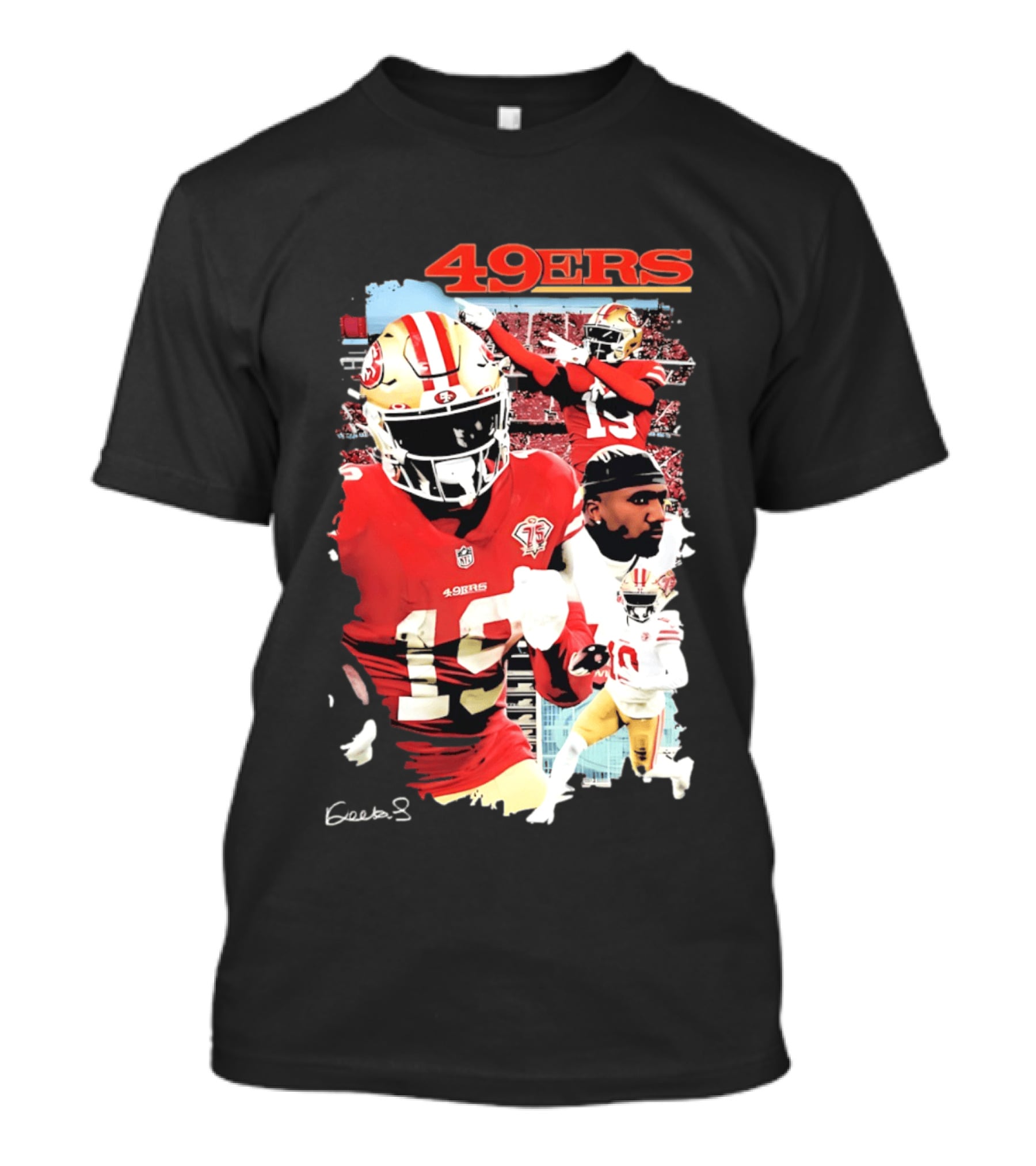San Francisco 49ers Deebo Samuel 19 NFL Football Collage T-Shirt