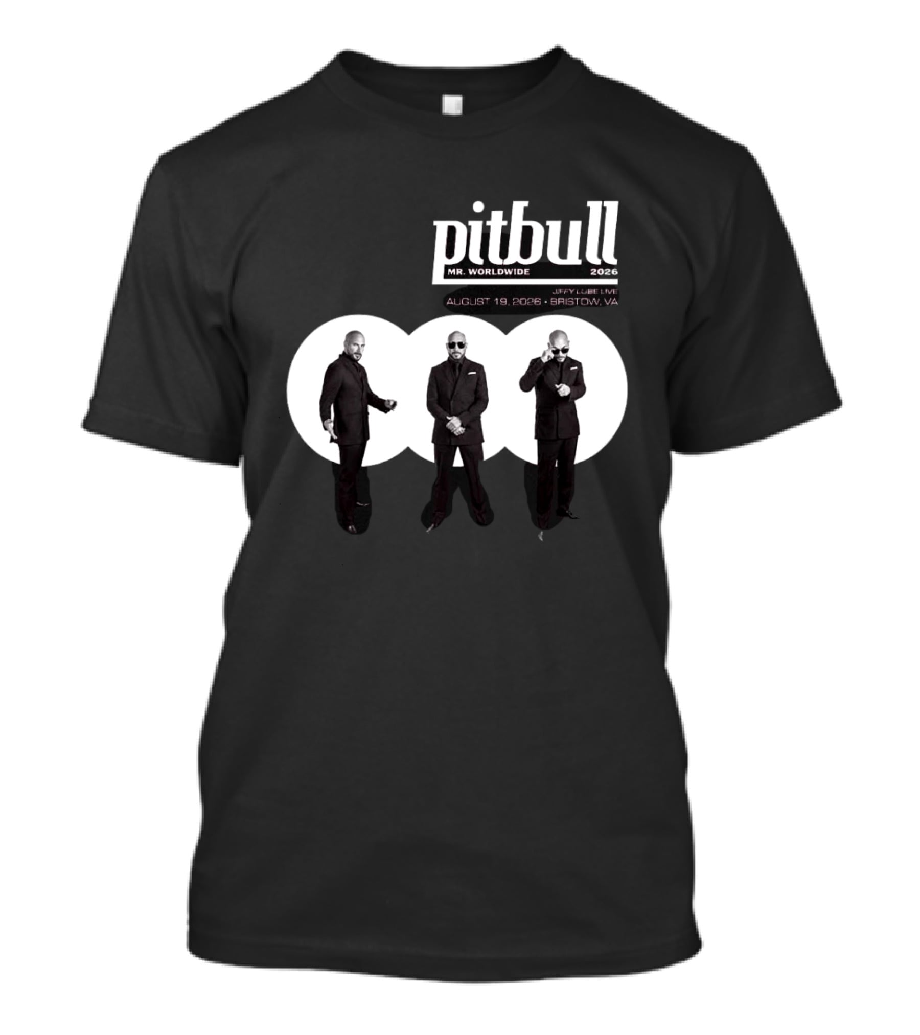 Pitbull Mr Worldwide 2026 Jiffy Lube Live Bristow VA August 19 Concert Event T-Shirt