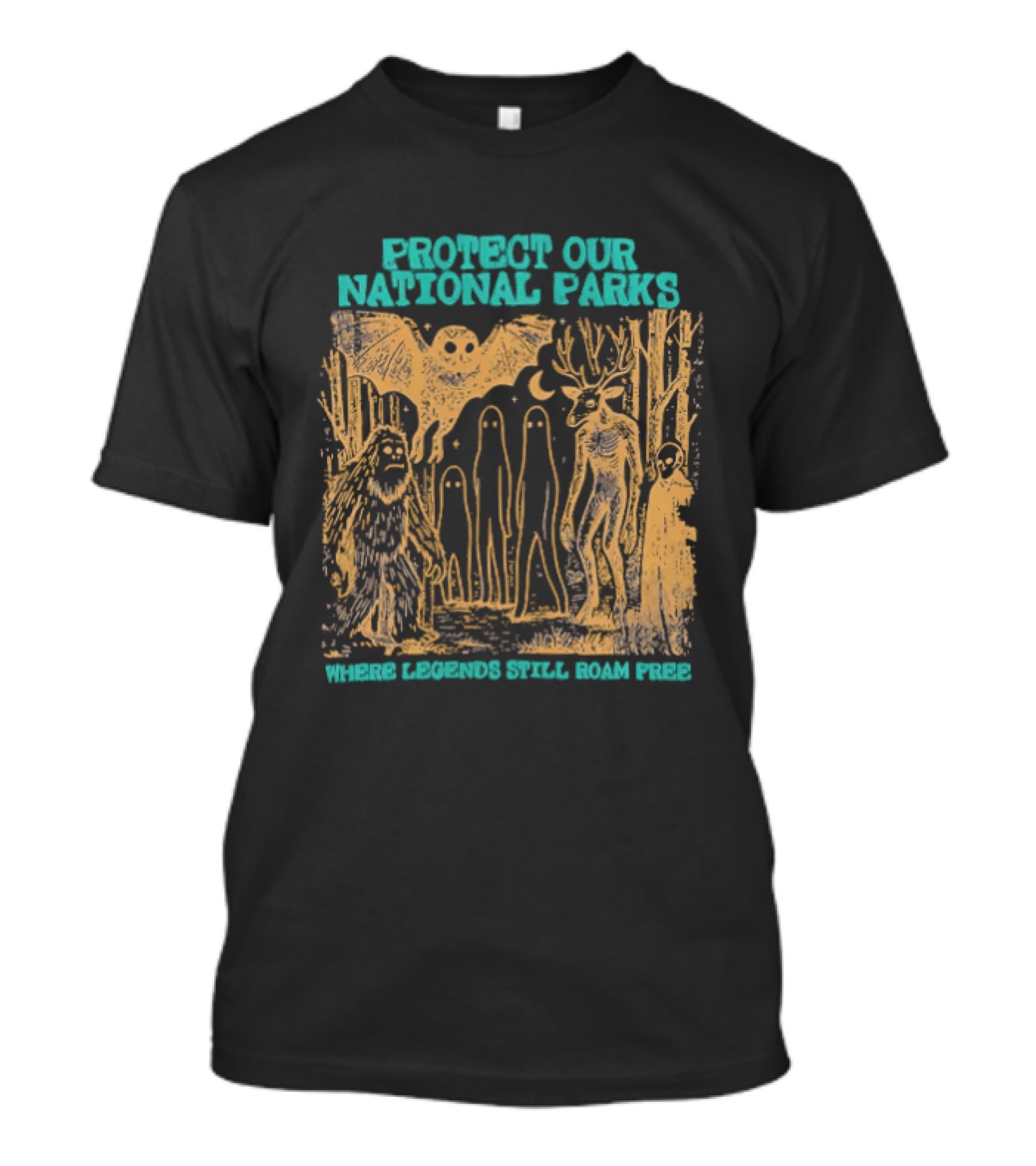 Protect Our National Parks Bigfoot Legends Roam Free T-Shirt
