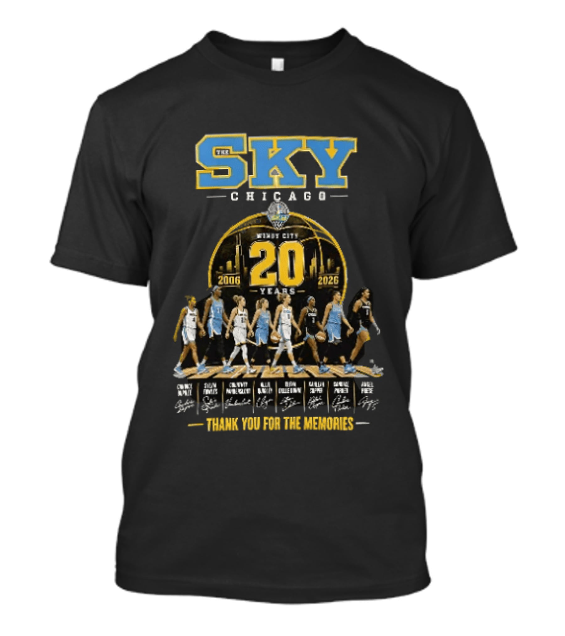 Chicago Sky Windy City 20 Years 2006 2026 Thank You For The Memories Players T-Shirt