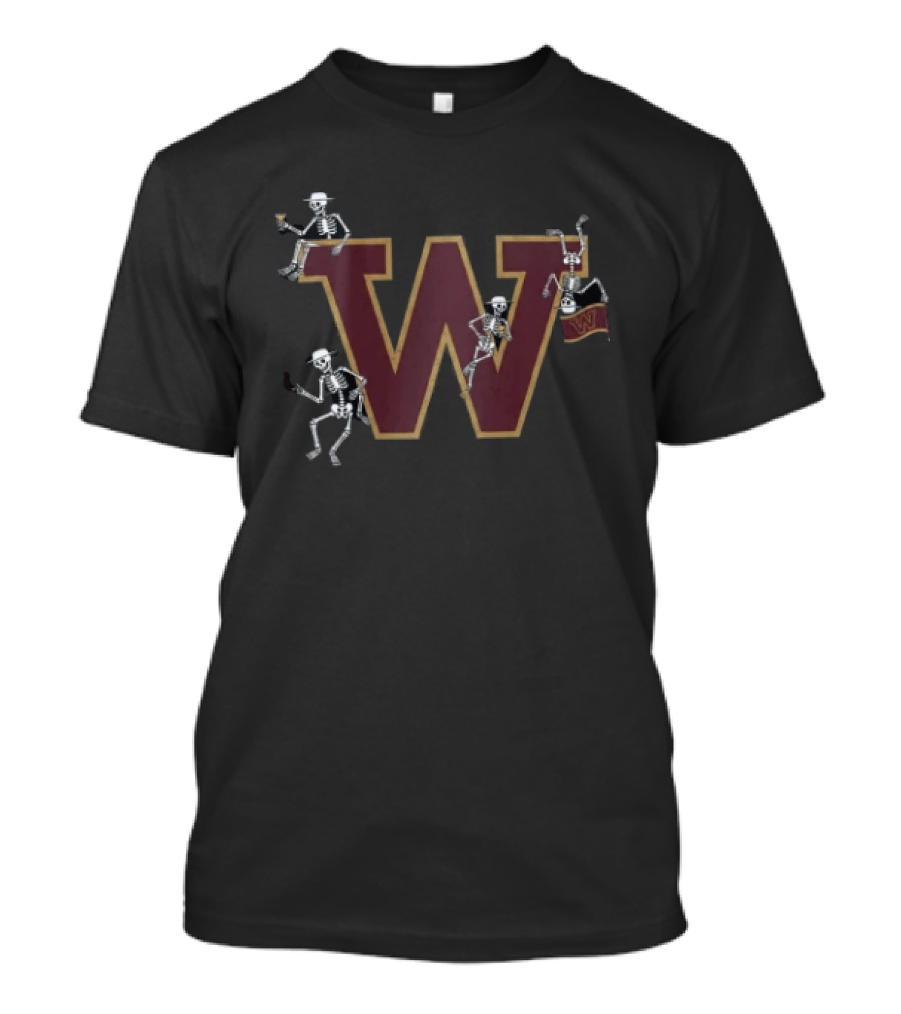 Washington Commanders Skeletons Drinking Party With W T-Shirt