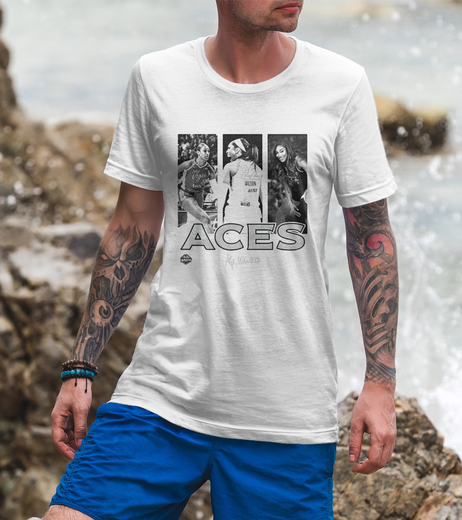 Las Vegas Aces A'ja Wilson 22 WNBA Team Player Hustle T-Shirt