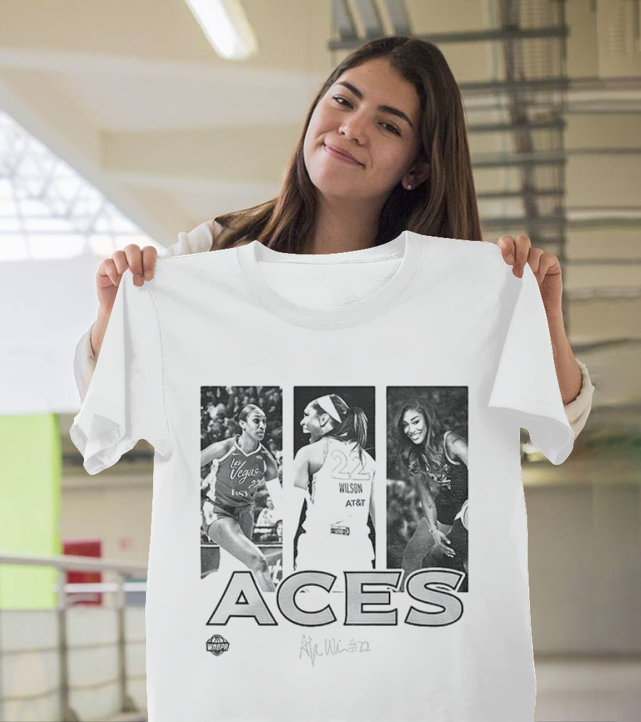 Las Vegas Aces A'ja Wilson 22 WNBA Team Player Hustle T-Shirt
