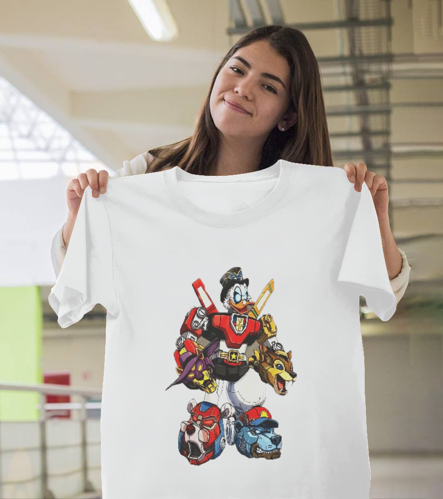 Cartoon Duck Mecha Robot Animal Armor Combination With Animal Heads T-Shirt