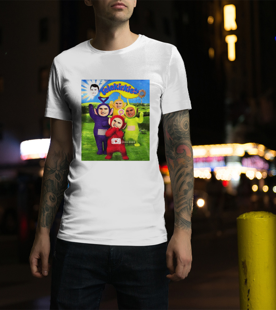 Charlie Kirk Telekirkies Meme Teletubbies Parody Face Swap T-Shirt