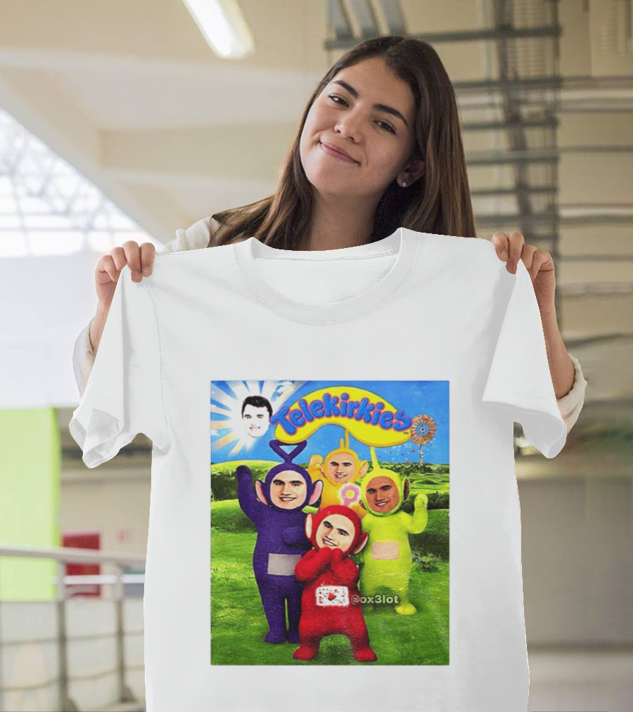 Charlie Kirk Telekirkies Meme Teletubbies Parody Face Swap T-Shirt