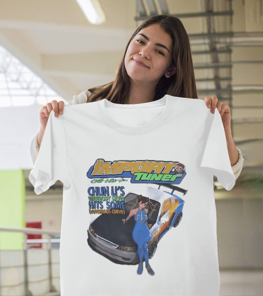 Import Tuner Chun Li's Widebody Silvia Hits Some Dangerous Curves Auto Racing Anime T-Shirt