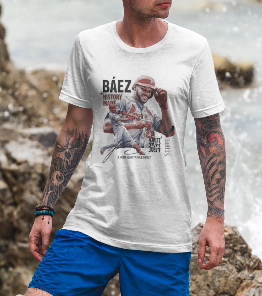 Báez History Made 449 Ft 382 Ft 368 Ft St Louis Slugger Scene T-Shirt
