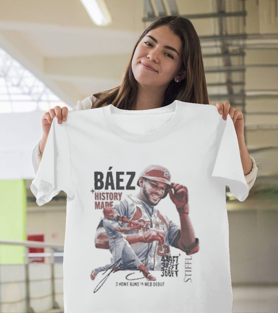 Báez History Made 449 Ft 382 Ft 368 Ft St Louis Slugger Scene T-Shirt