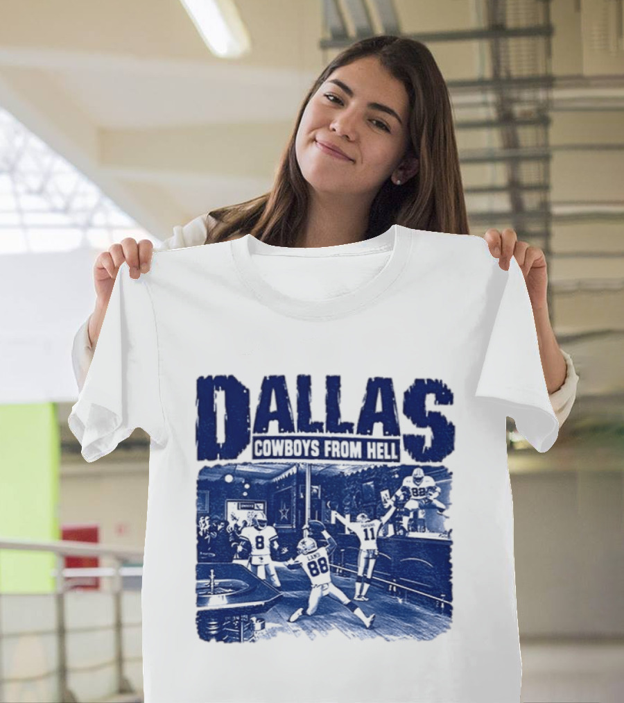 Dallas Cowboys From Hell Football Bar Scene T-Shirt