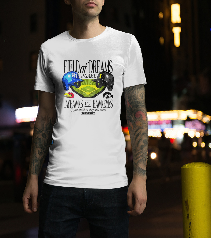 Field Of Dreams Game Kansas Jayhawks Vs Iowa Hawkeyes 10.10.2026 T-Shirt