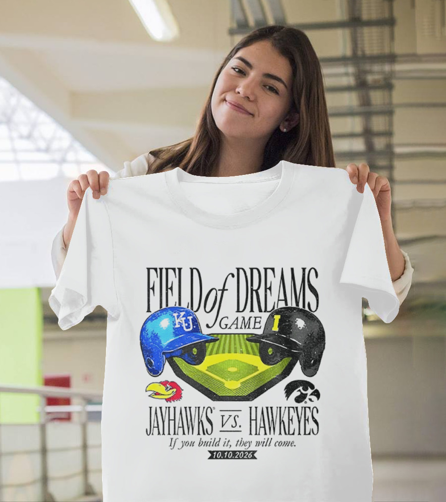 Field Of Dreams Game Kansas Jayhawks Vs Iowa Hawkeyes 10.10.2026 T-Shirt