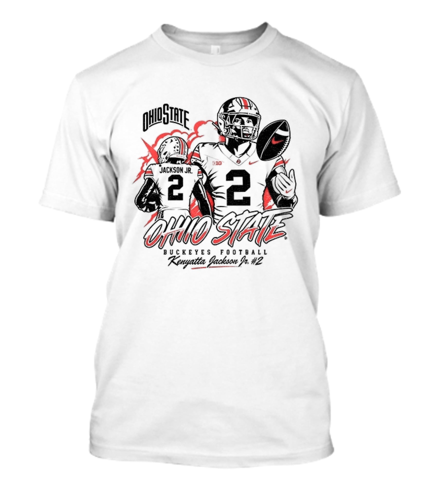 Ohio State Buckeyes Kenyatta Jackson Jr No 2 Football Player T-Shirt