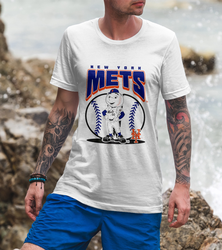 New York Mets Mr. Met Baseball 2026 Mania MLB Team Spirit T-Shirt