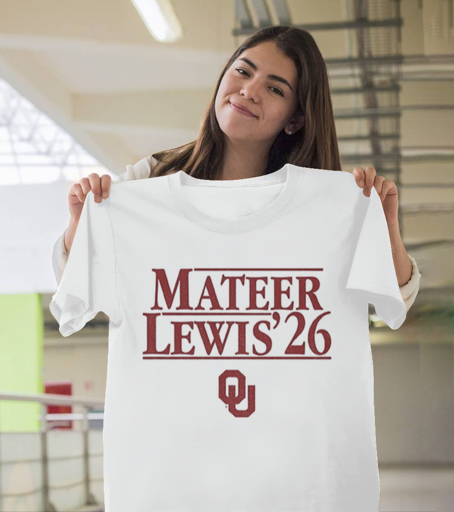 Mateer Lewis '26 OU Oklahoma Football T-Shirt