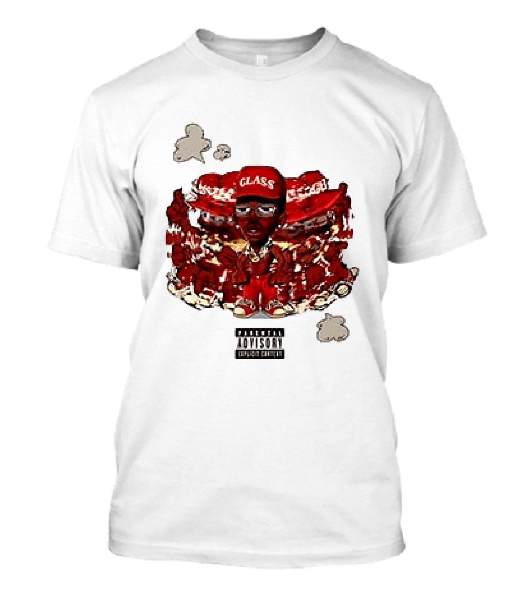 Parental Advisory Explicit Content Tyler The Creator Glass Red Hat T-Shirt