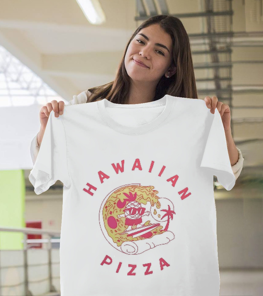 Hawaiian Pizza Surfing Pineapple Fun Adventure T-Shirt