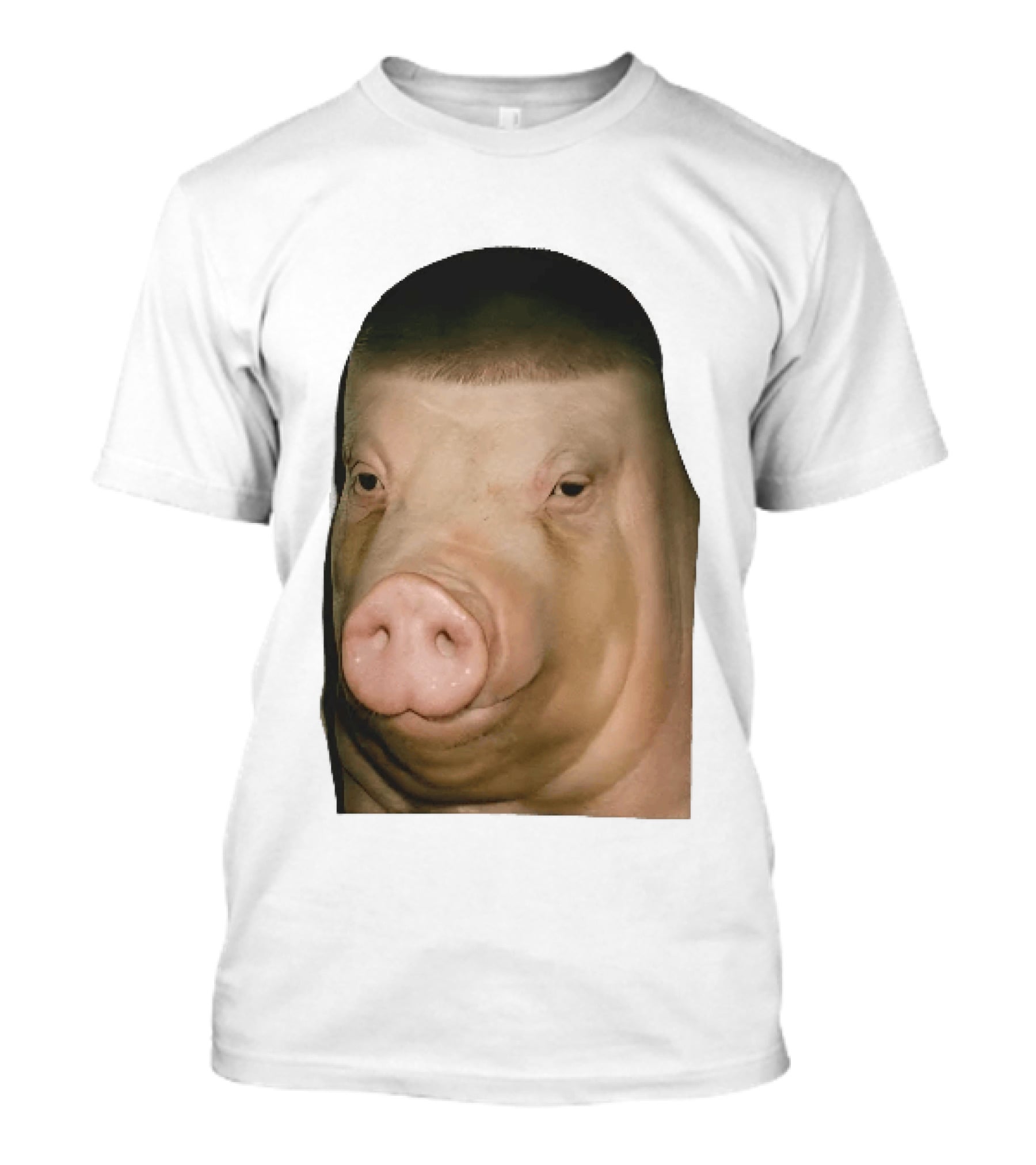 Photorealistic Close Up Pig Face Edgar Haircut Cutout T-Shirt