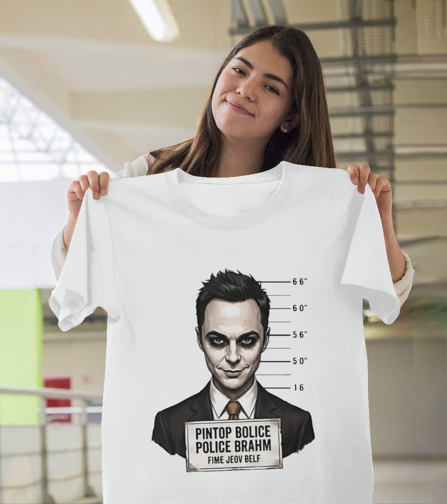 Sheldon Cooper Shot Parody Pintop Police Joker T-Shirt