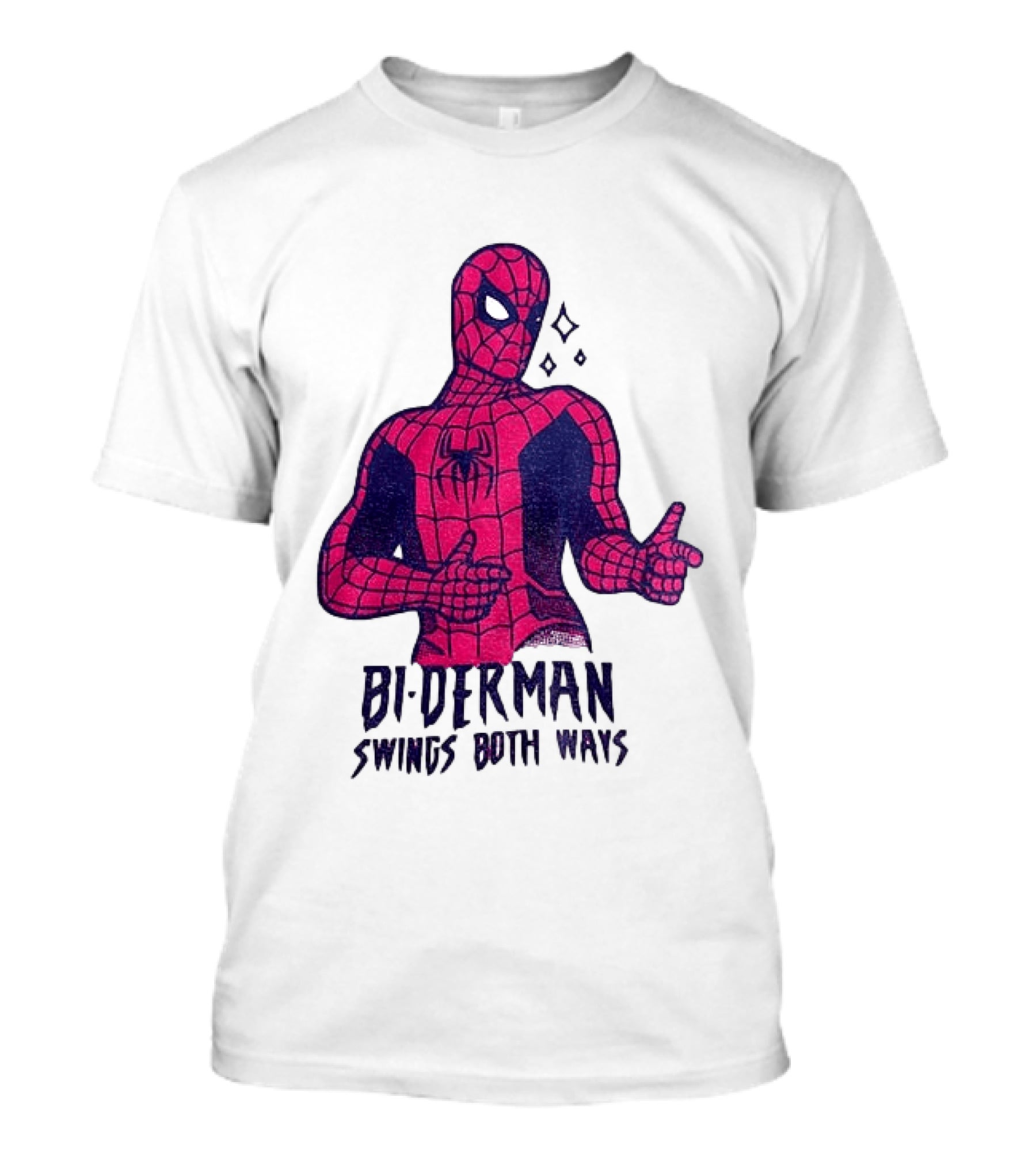 Bi Derman Swings Both Ways Superhero Spiderman T-Shirt