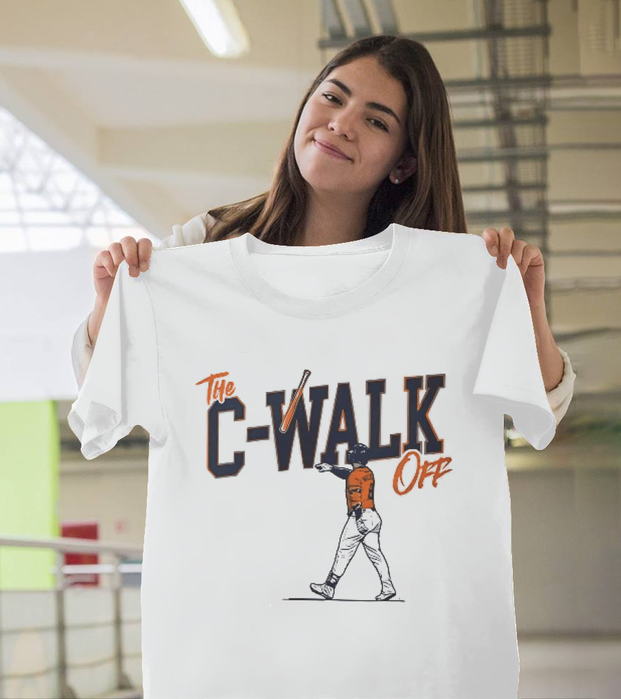 C Walk Off Baseball Player Batter Pointing Bat Toss Line T-Shirt