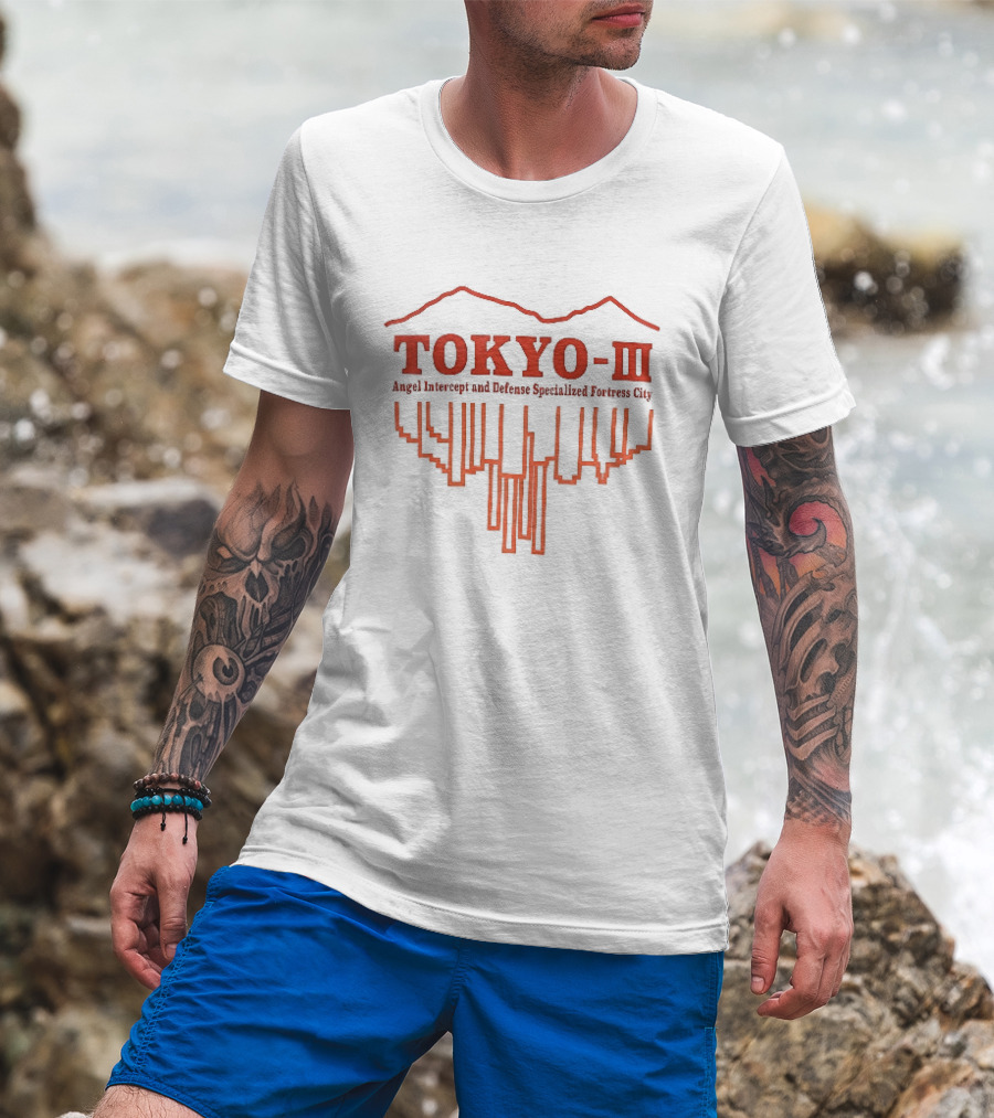 Tokyo Iii Angel Intercept Defense Specialized Fortress City Inverted Skyline T-Shirt