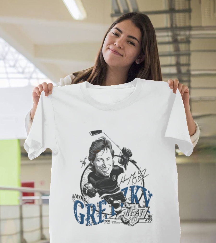 Wayne Gretzky Los Angeles Kings Bruce Stark Collection Wave 99 Hockey 1992 Edition T-Shirt
