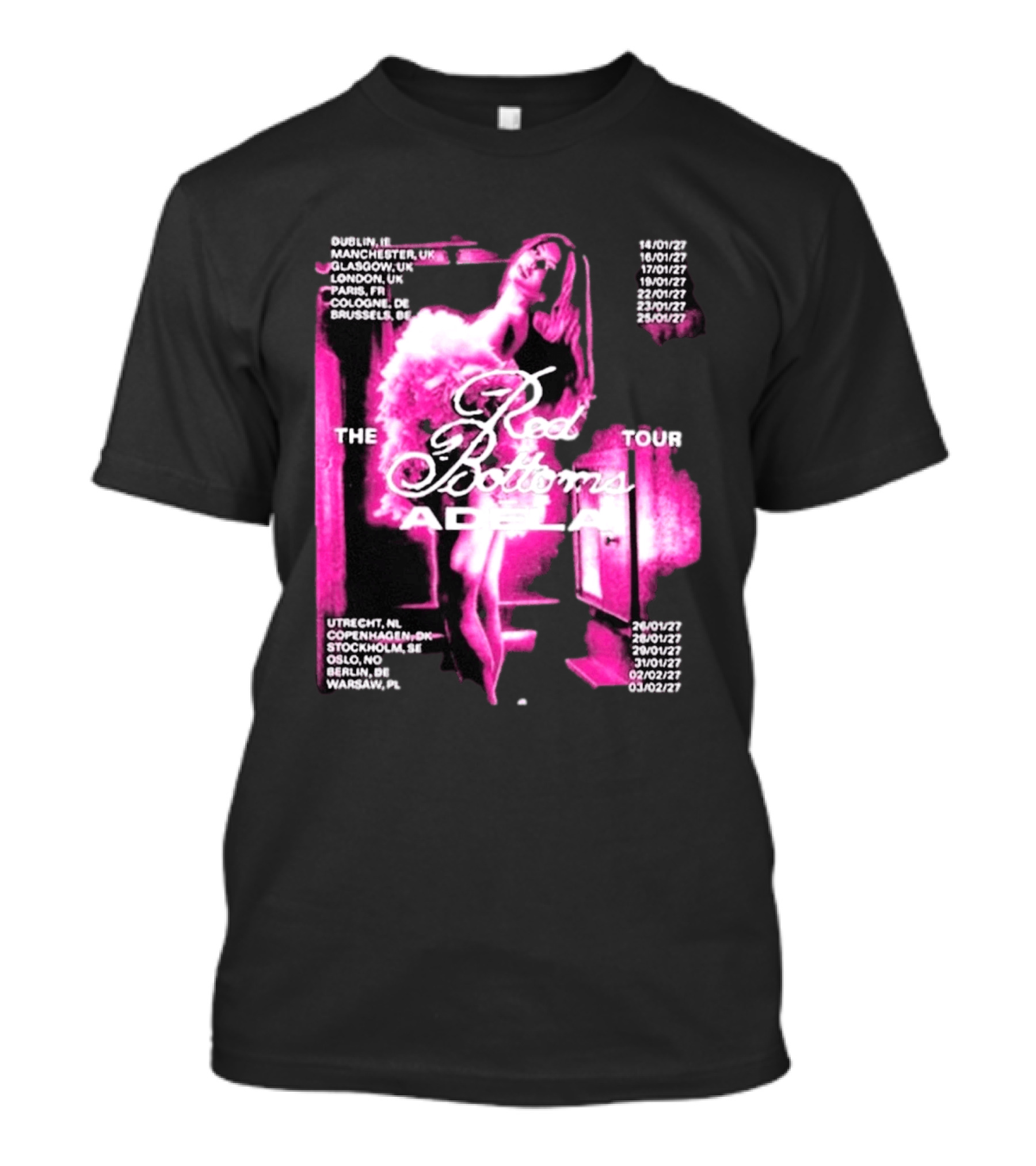 Adela Jergova The Red Bottoms Europe Tour 2026 Dates And Cities T-Shirt