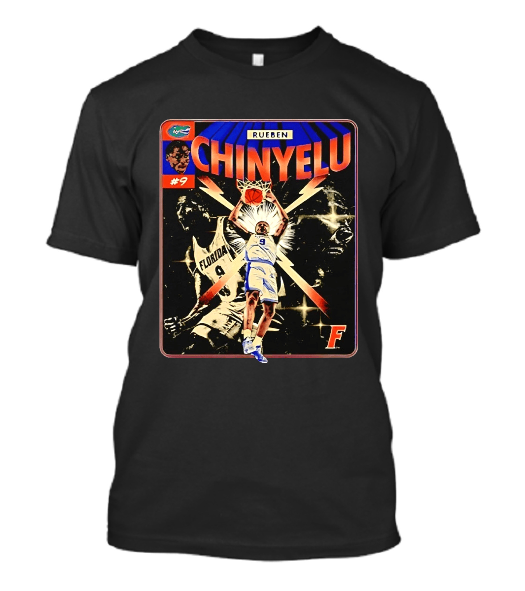Rueben Chinyelu Florida Gators Basketball #9 NCAA Slam Dunk Star T-Shirt