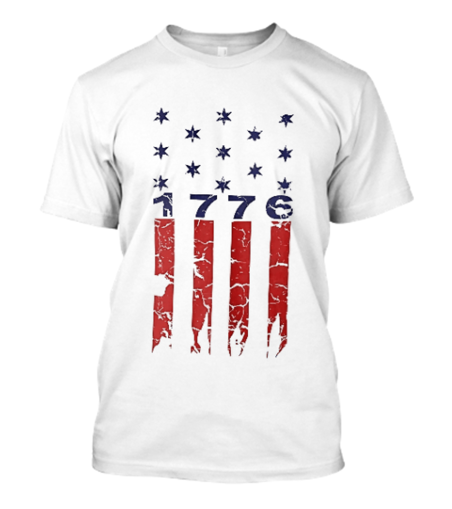 1776 Distressed American Flag Stars Stripes Patriotic T-Shirt