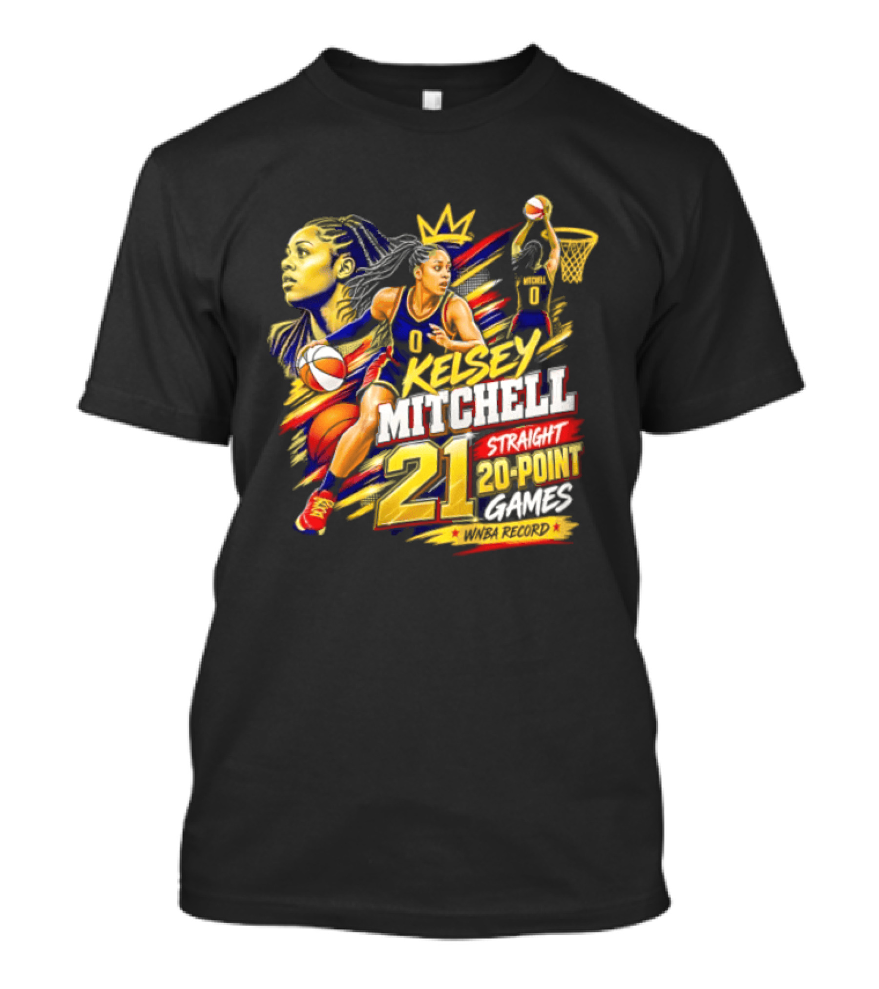 Kelsey Mitchell Straight 21 Straight 20 Point Games Basketball Monarch T-Shirt