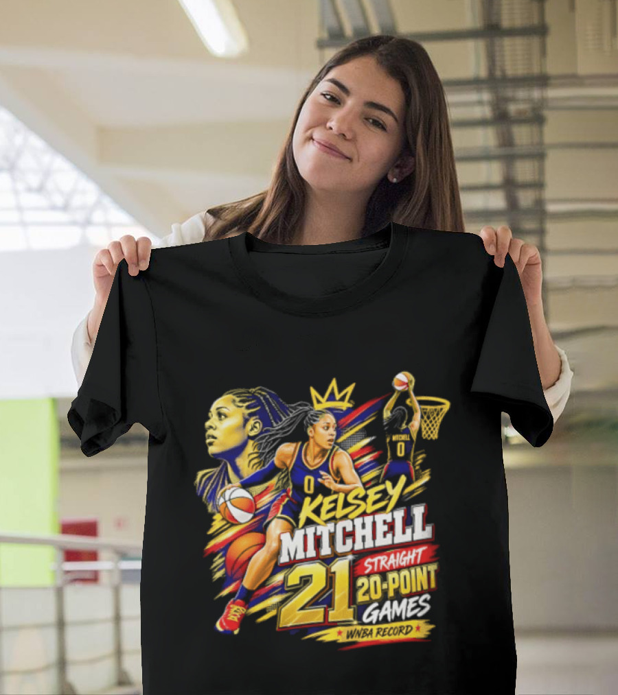 Kelsey Mitchell Straight 21 Straight 20 Point Games Basketball Monarch T-Shirt