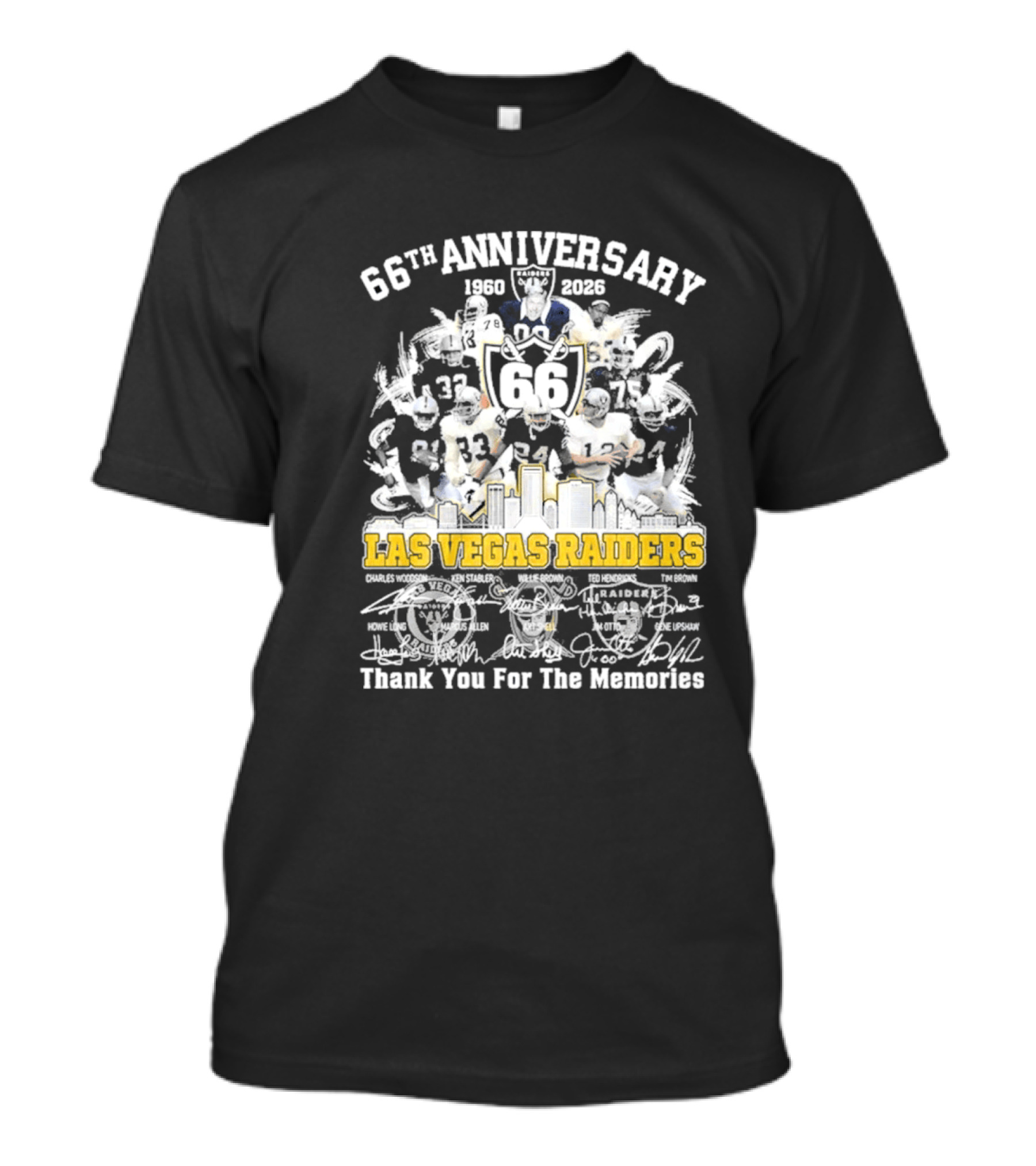 Las Vegas Raiders 66th Anniversary 1960 2026 Thank You For The Memories Celebration T-Shirt