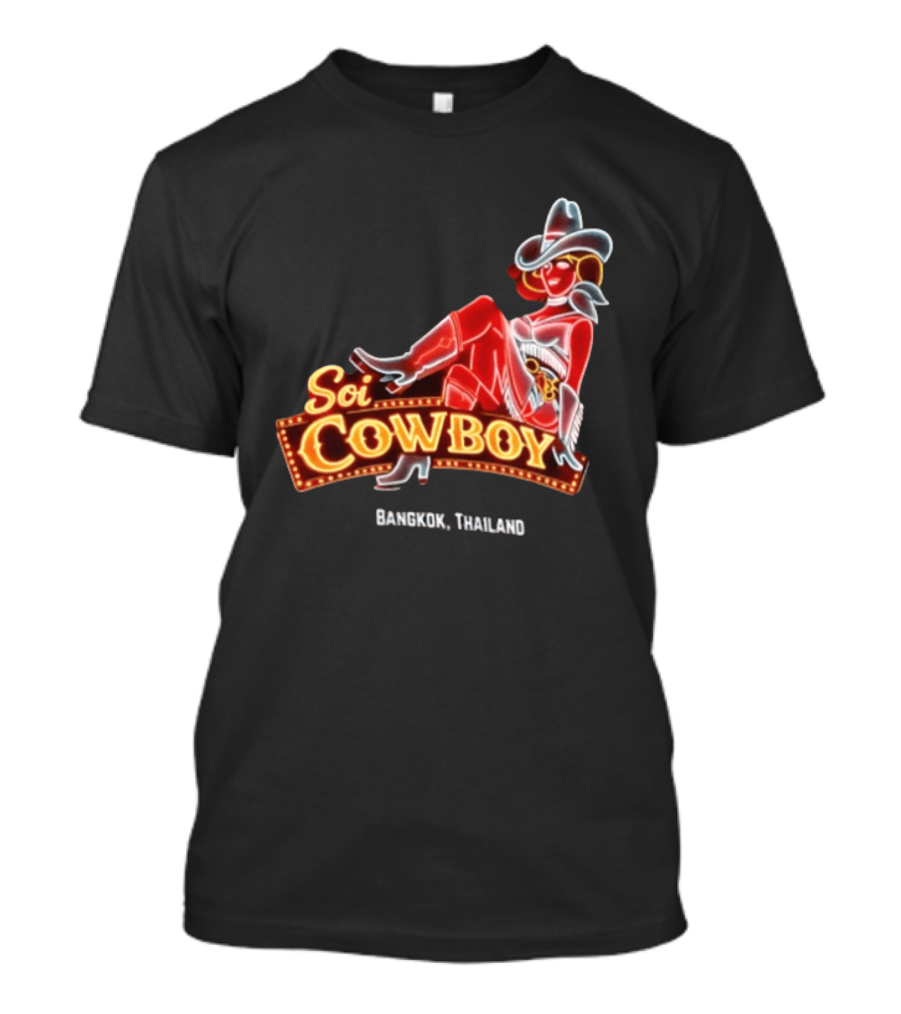 Soi Cowboy Bangkok Thailand Cowgirl Neon Sign T-Shirt