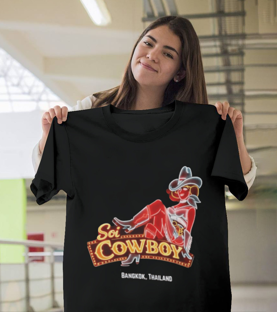 Soi Cowboy Bangkok Thailand Cowgirl Neon Sign T-Shirt