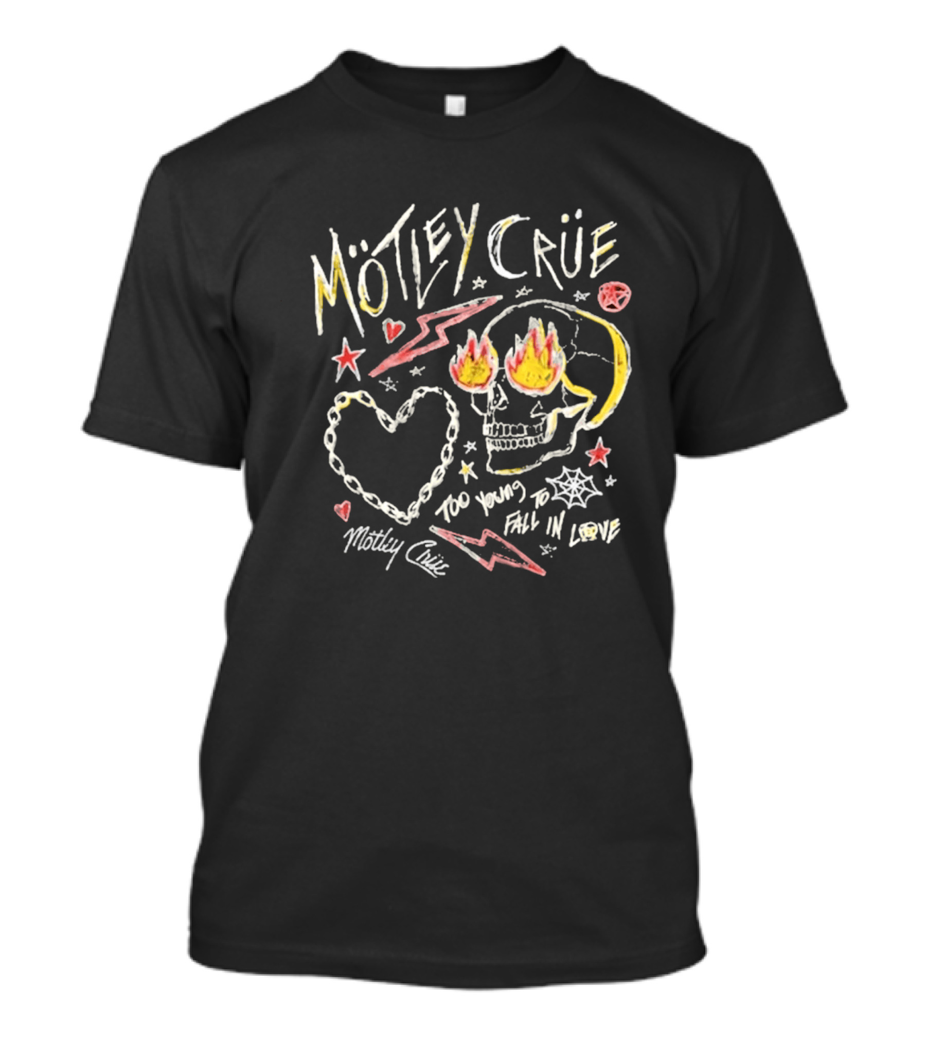 Mötley Crüe Skull Heart Lightning Too Young To Fall In Love Toddler 2026 T-Shirt