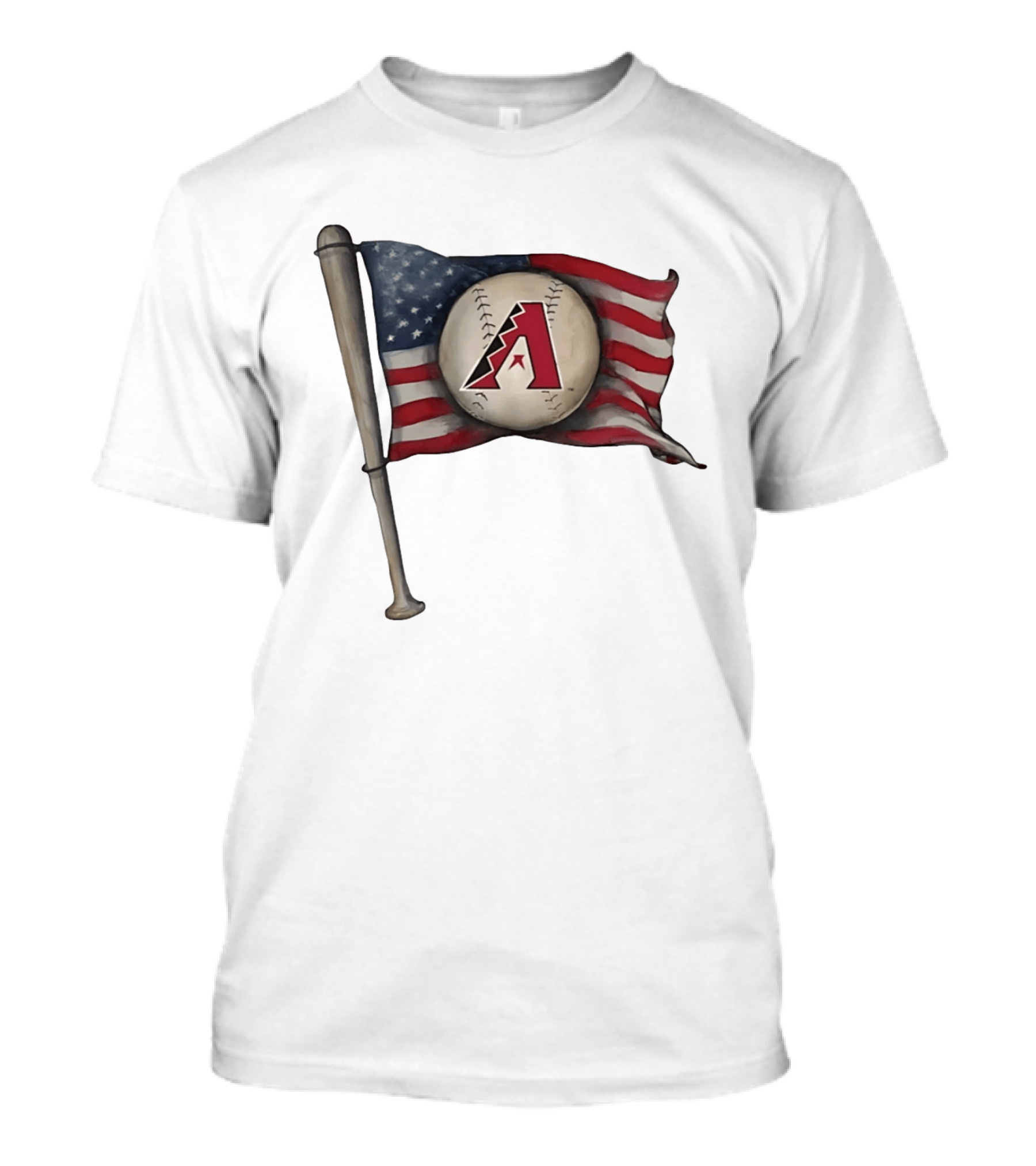 Arizona Diamondbacks American Flag Baseball Bat T-Shirt
