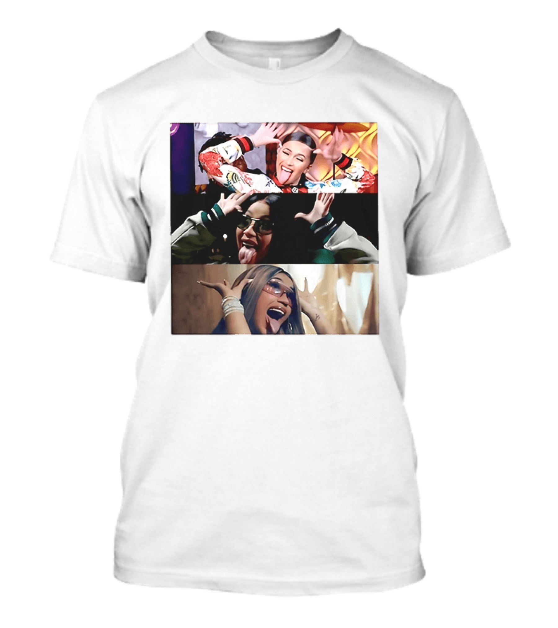 Cardi B Fun Iconic Expressions Collage T-Shirt